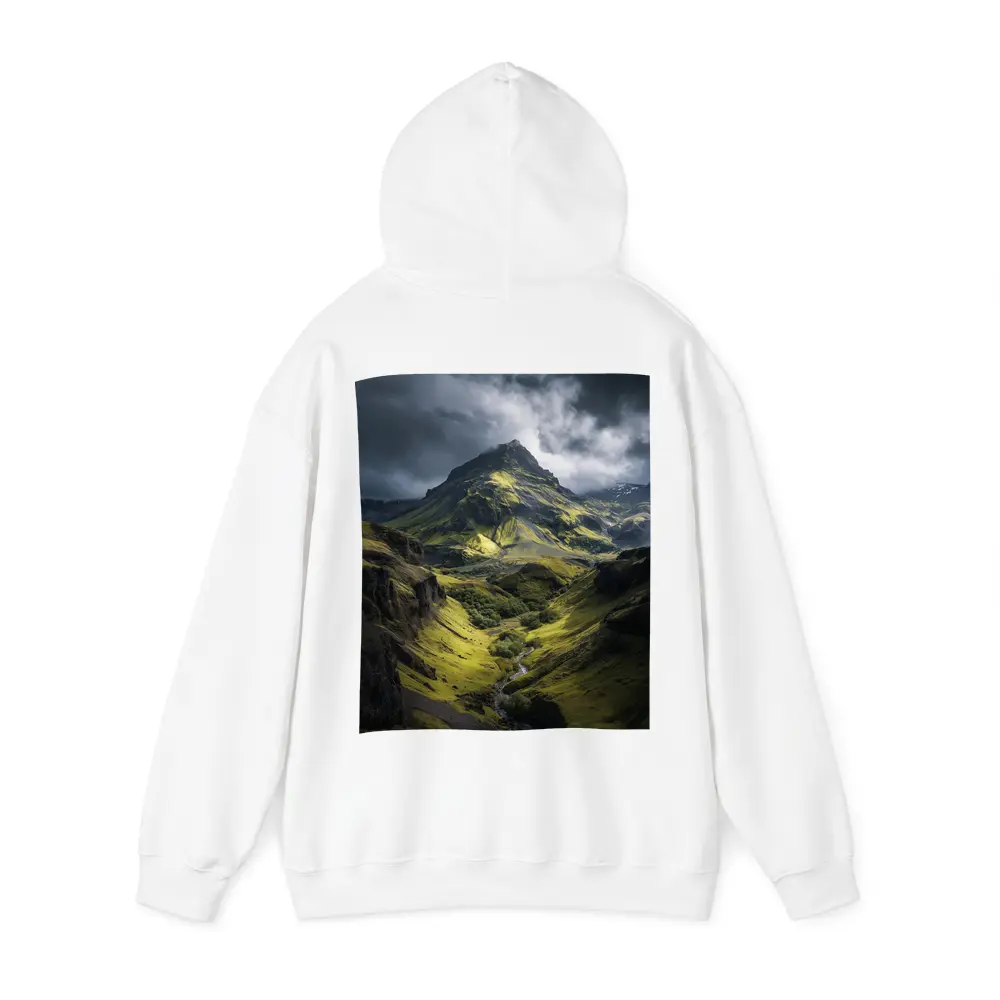 Moody Green Iceland Mountain Valley Landscape – Hoodies