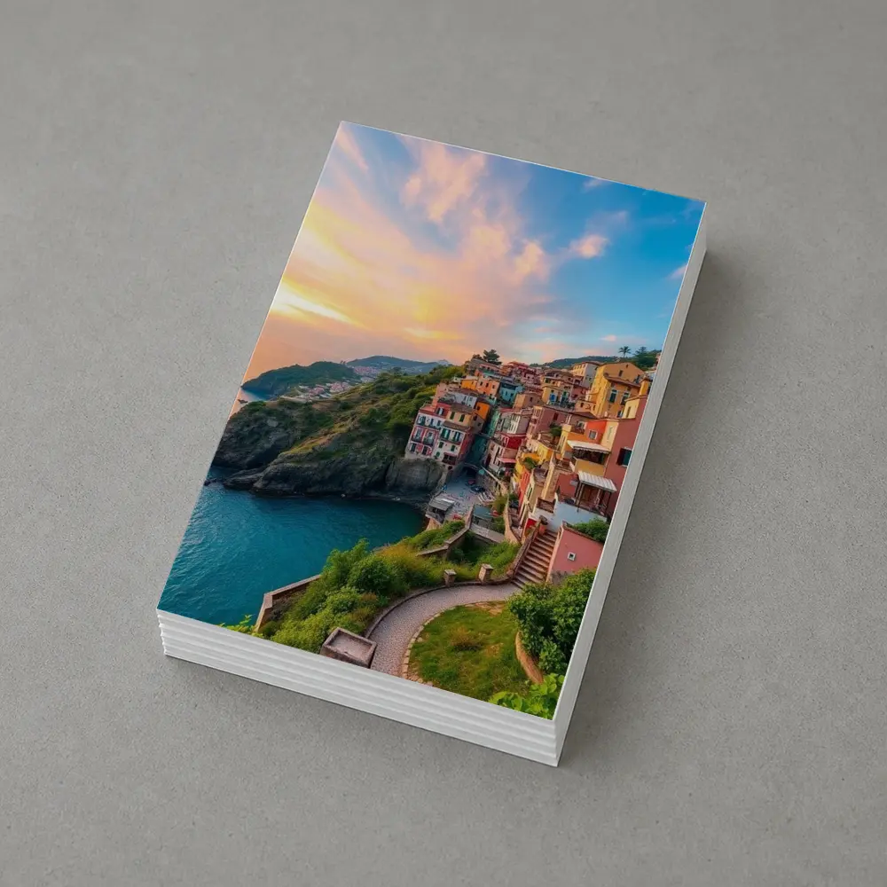Cinque Terre Cliffside Village Italy Sunset – Postcards