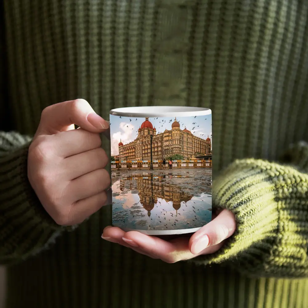 Taj Mahal Palace Hotel Mumbai Reflection Birds – Mugs