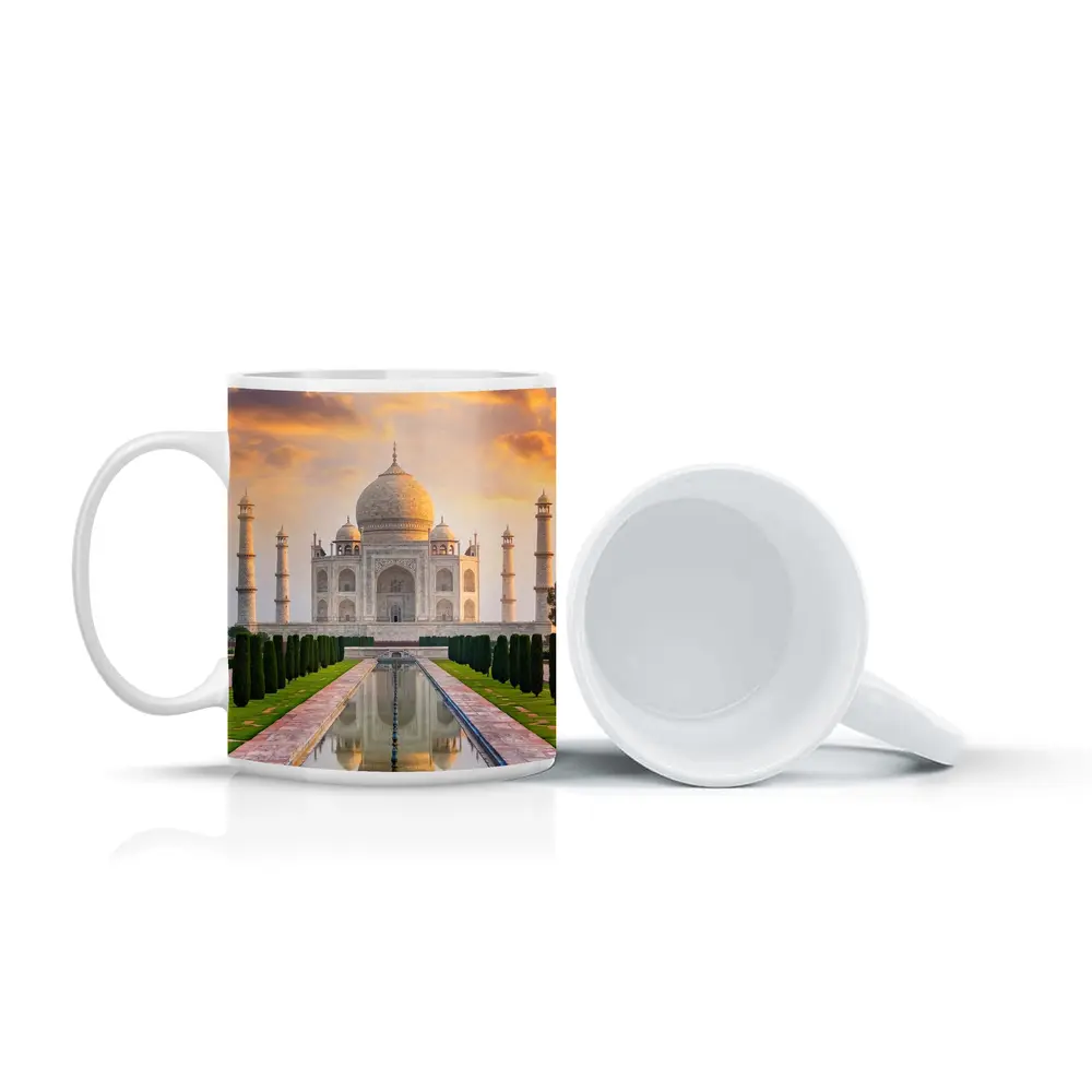 Taj Mahal Sunset Golden Sky India – Mugs