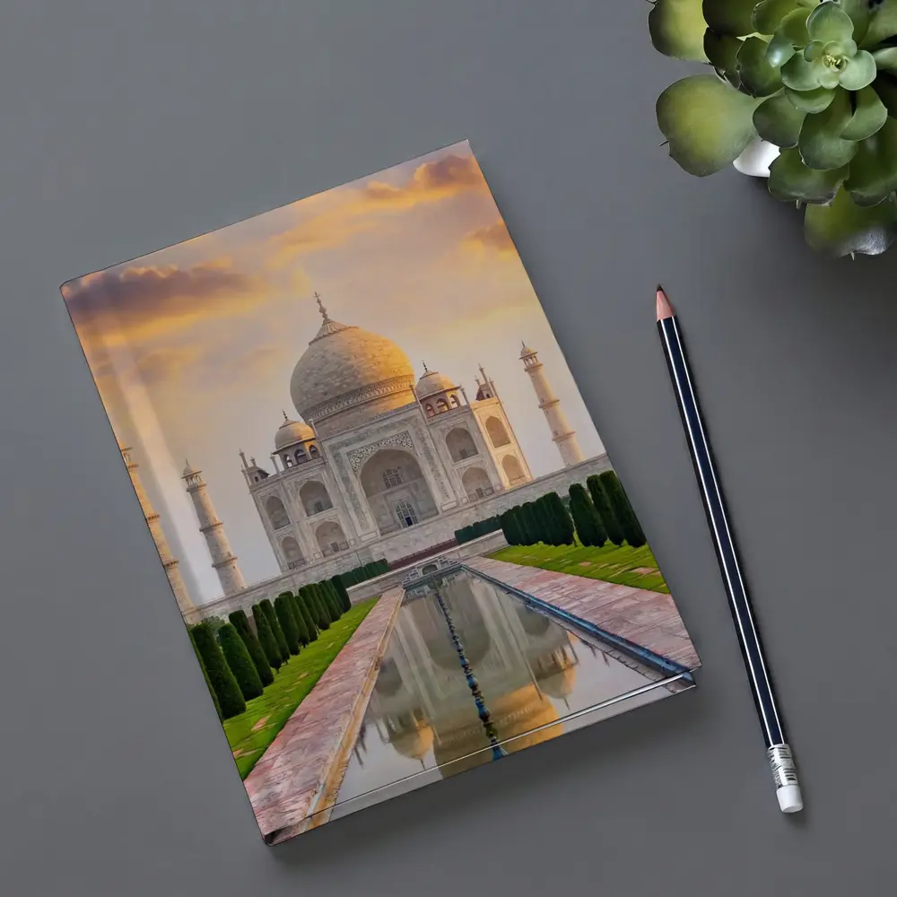 Taj Mahal Sunset Golden Sky India – Notebooks