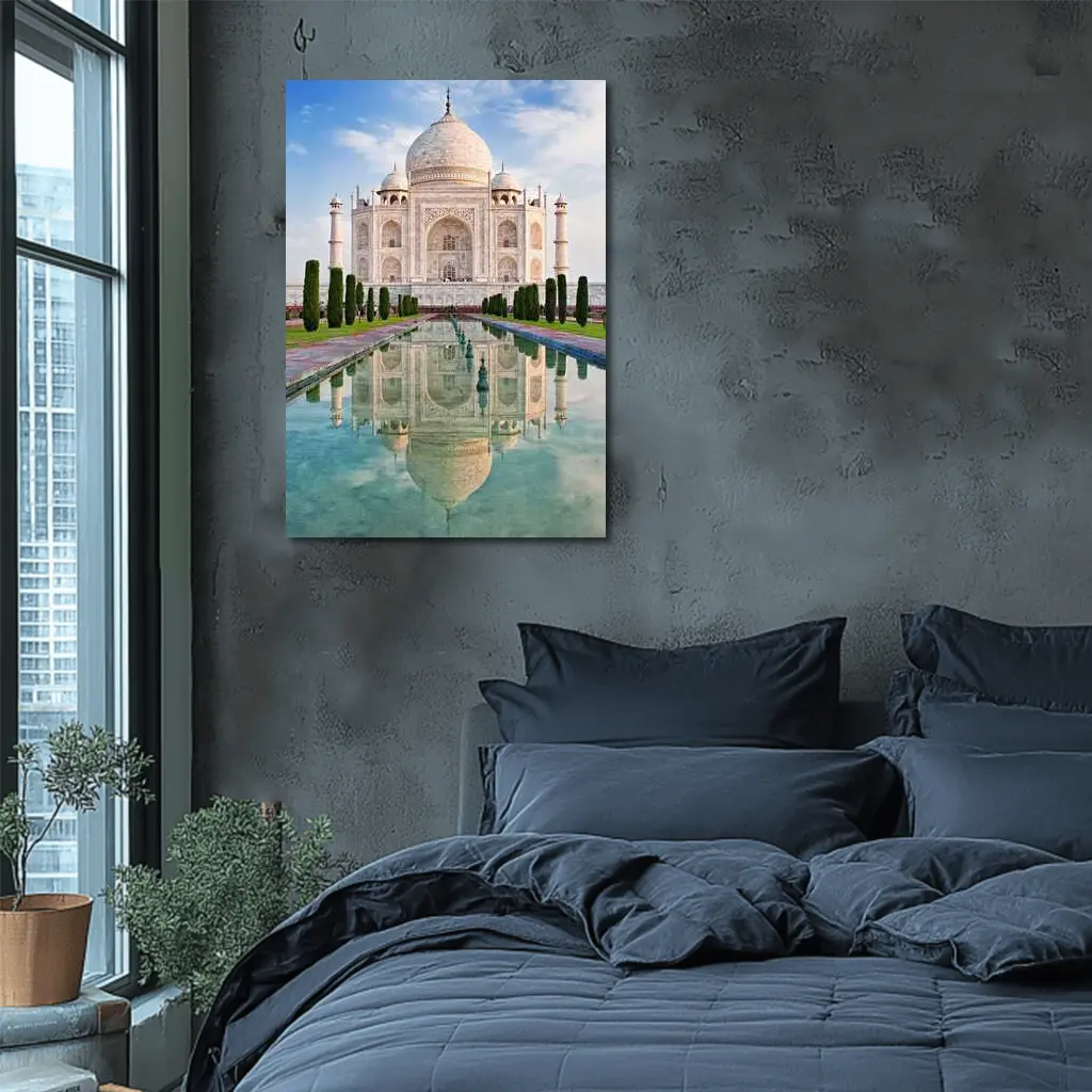 Taj Mahal Reflection Pool Blue Sky – Wall Art