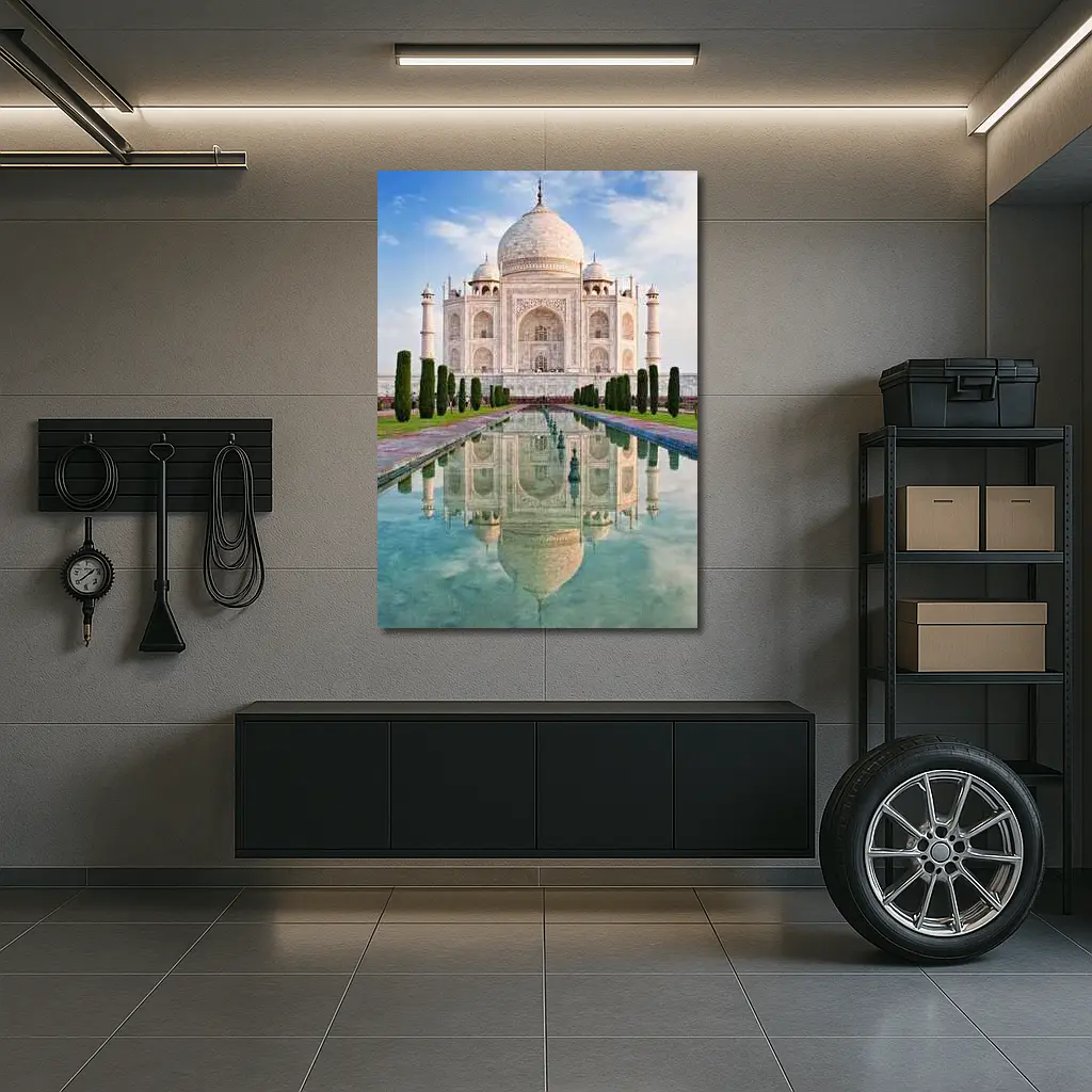 Taj Mahal Reflection Pool Blue Sky – Wall Art
