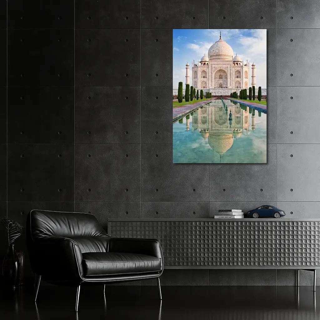 Taj Mahal Reflection Pool Blue Sky – Wall Art
