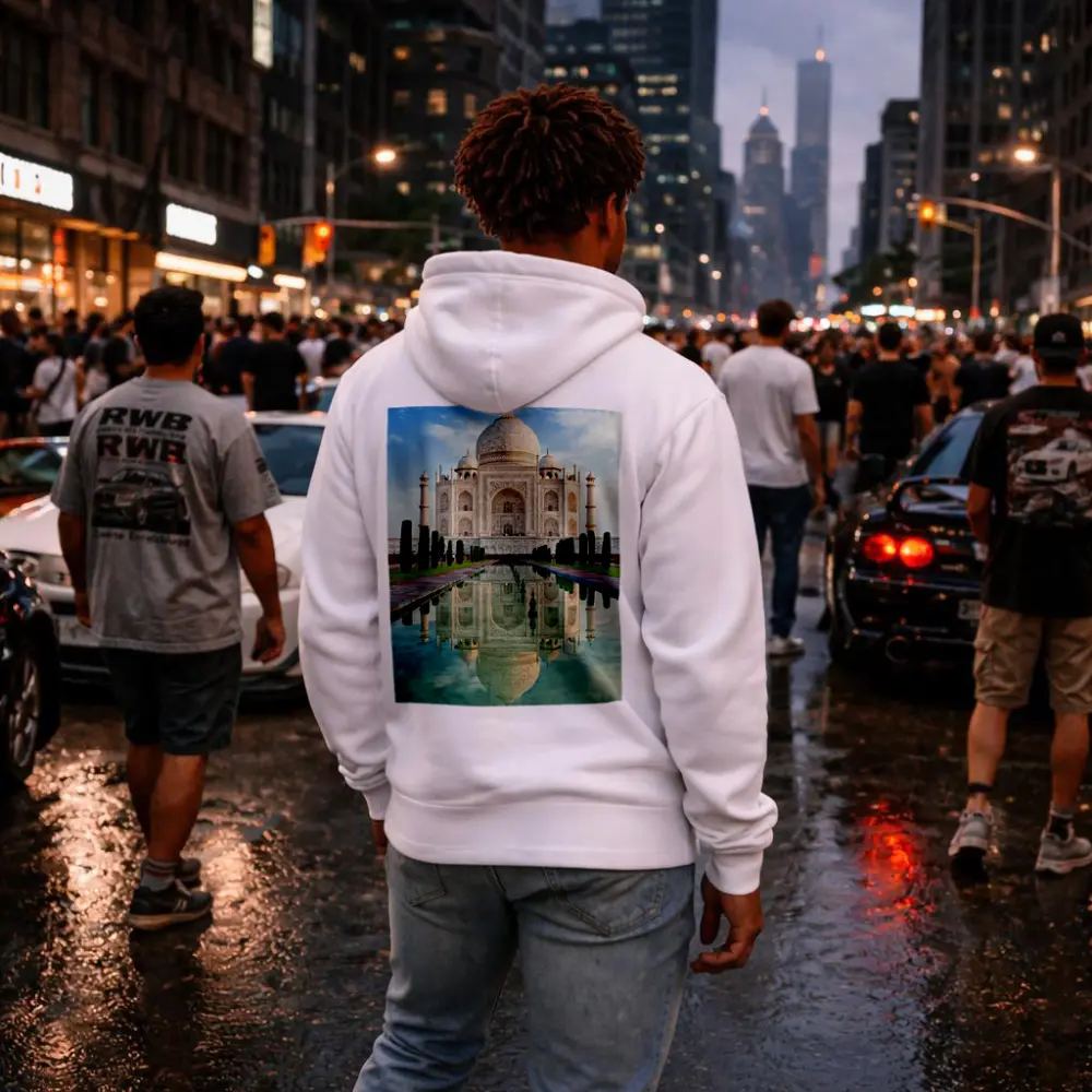 Taj Mahal Reflection Pool Blue Sky – Hoodies