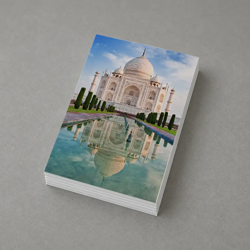 Taj Mahal Reflection Pool Blue Sky – Postcards