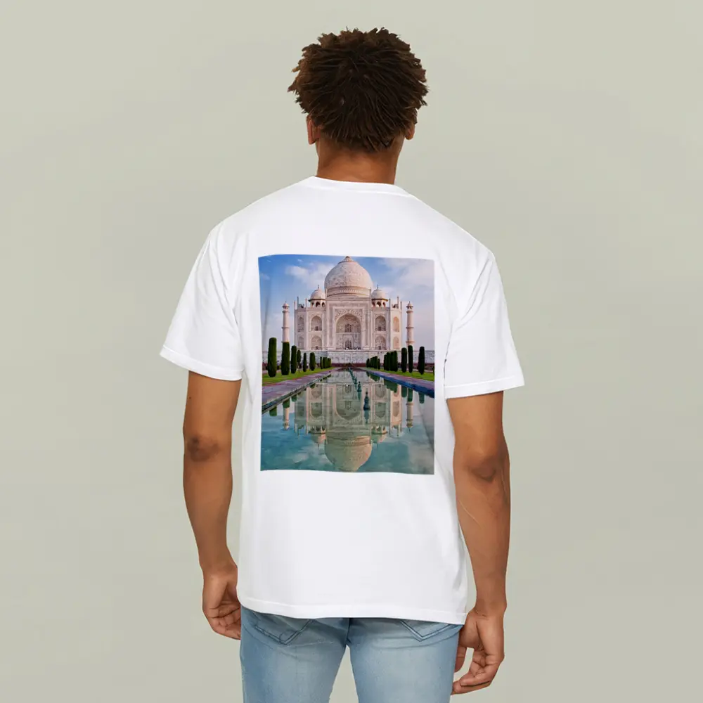 Taj Mahal Reflection Pool Blue Sky – T-Shirts