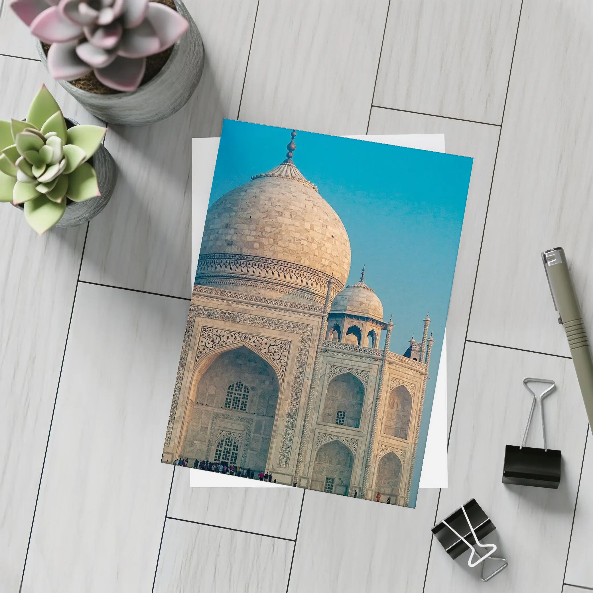 Taj Mahal Dome Blue Sky India – Postcards