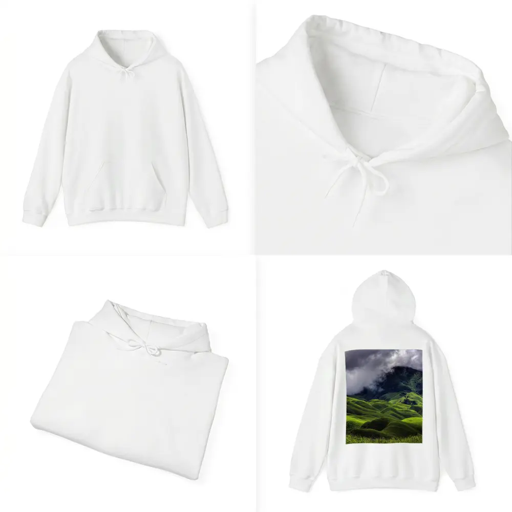 Green Rolling Hills Storm Clouds Mountains – Hoodies