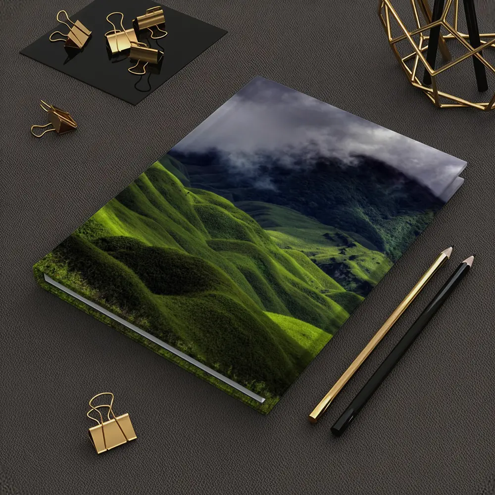 Green Rolling Hills Storm Clouds Mountains – Notebooks