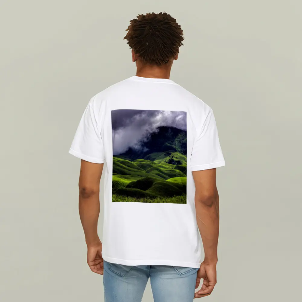 Green Rolling Hills Storm Clouds Mountains – T-Shirts