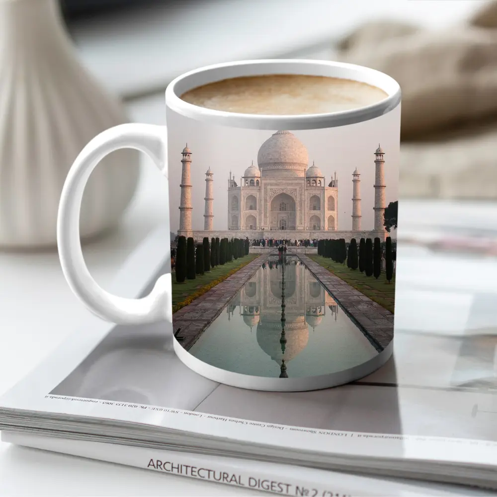 Taj Mahal Reflection Pool Agra India – Mugs