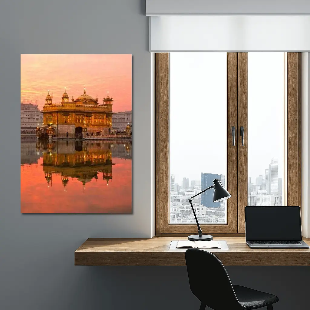 Golden Temple Amritsar Sunset Reflection – Wall Art