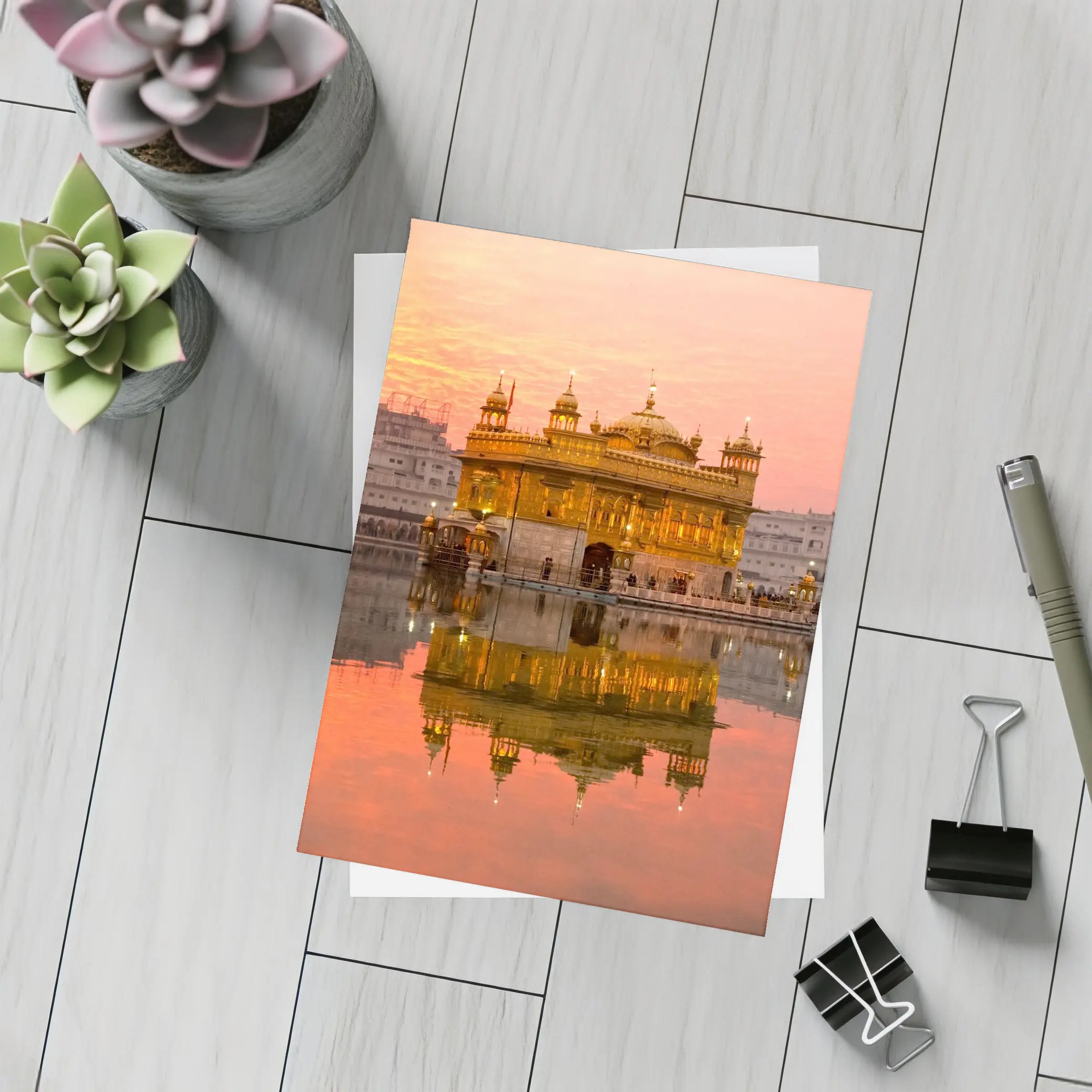 Golden Temple Amritsar Sunset Reflection – Postcards