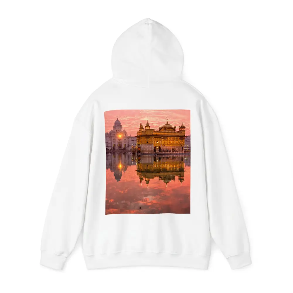 Golden Temple Amritsar Pink Sunset Reflection – Hoodies