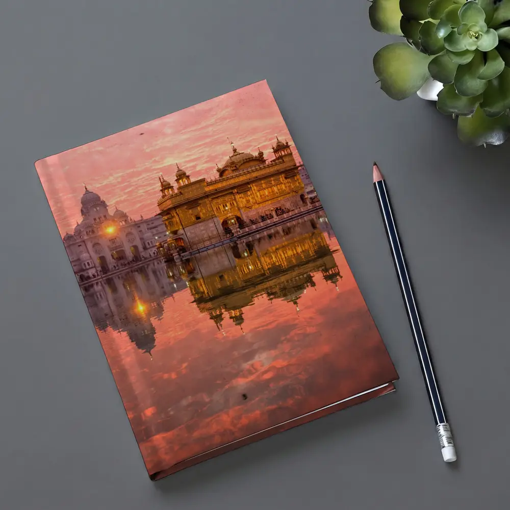 Golden Temple Amritsar Pink Sunset Reflection – Notebooks