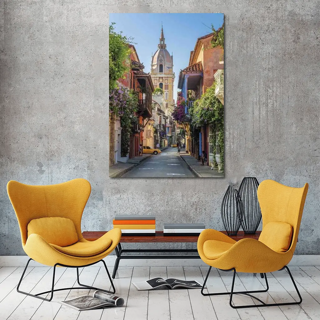 Cartagena Colombia Old Town Cathedral Street – Wall Art