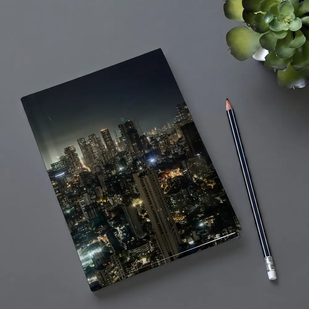Mumbai City Skyline Glowing At Night – Notebooks
