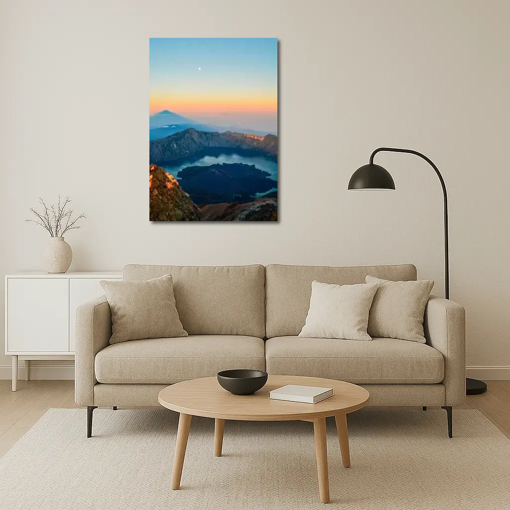 Rinjani Volcano Crater Lake Sunrise View – Wall Art