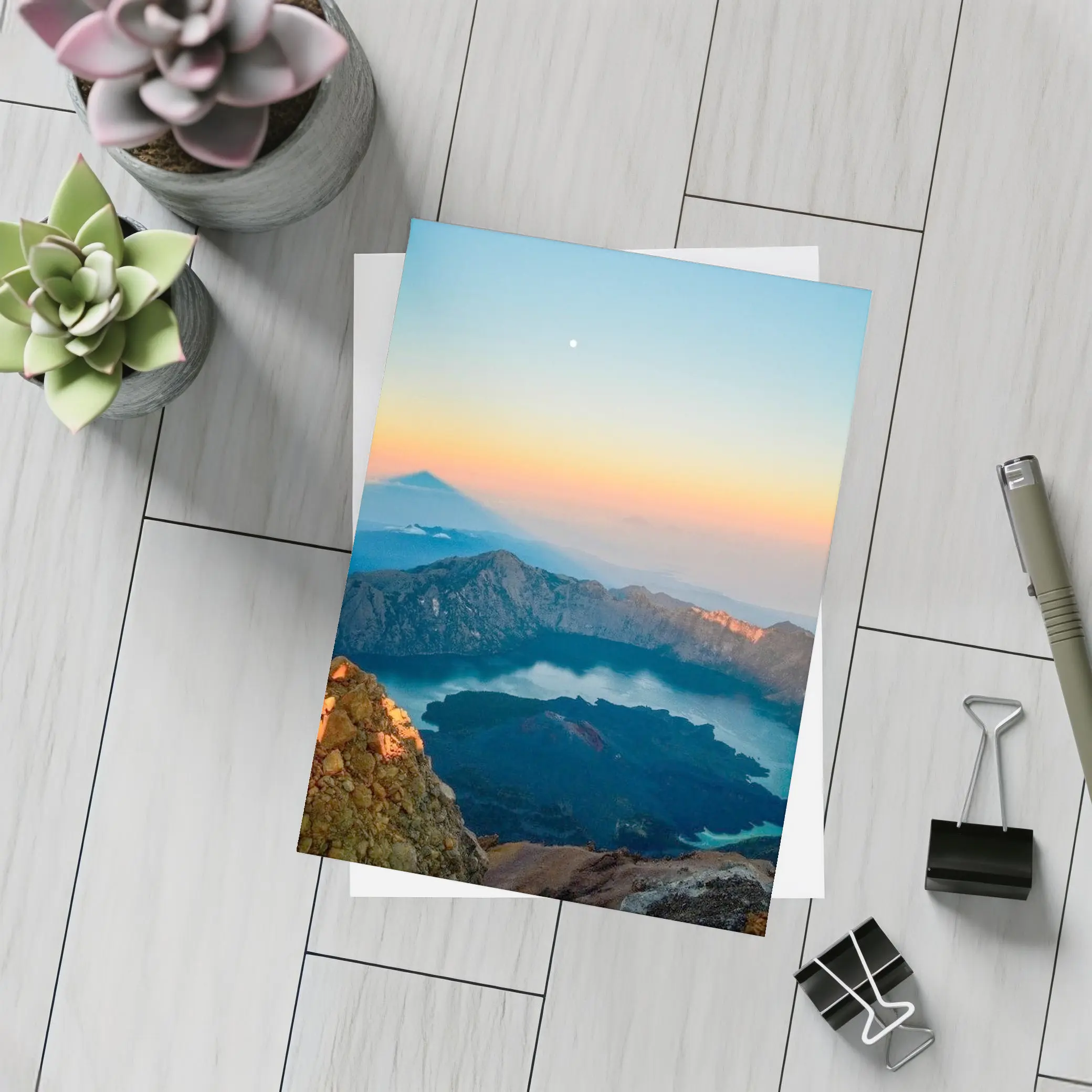Rinjani Volcano Crater Lake Sunrise View – Postcards
