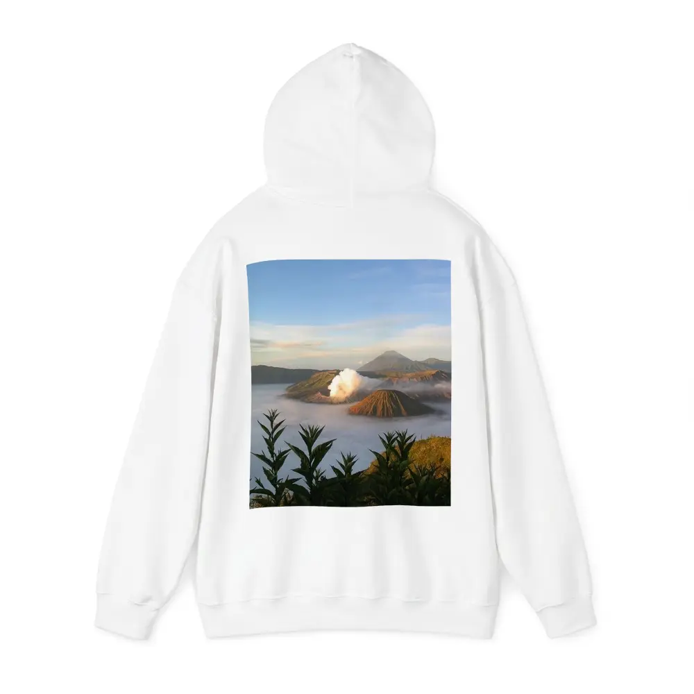 Mount Bromo Volcano Erupting Above Clouds Indonesia – Hoodies