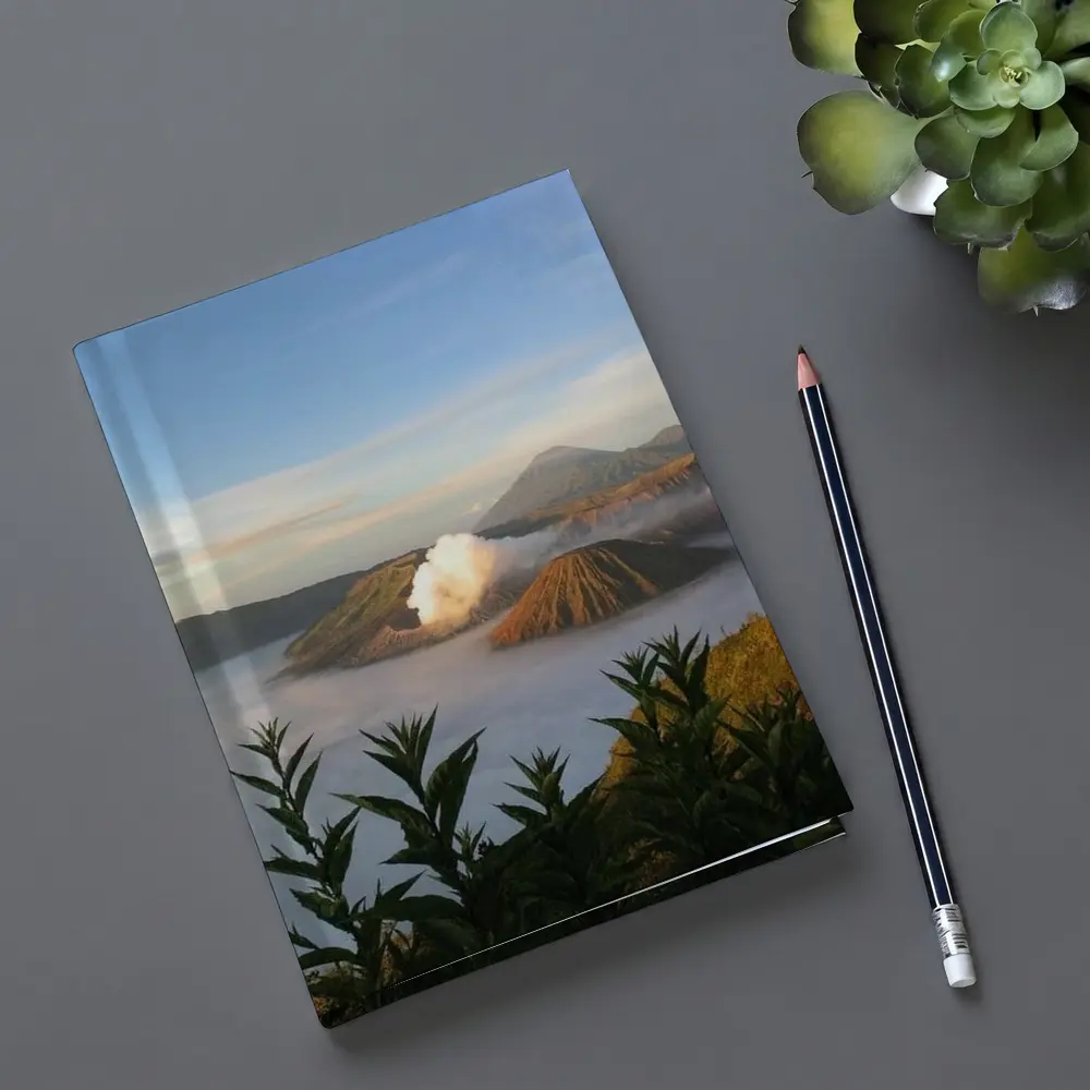 Mount Bromo Volcano Erupting Above Clouds Indonesia – Notebooks