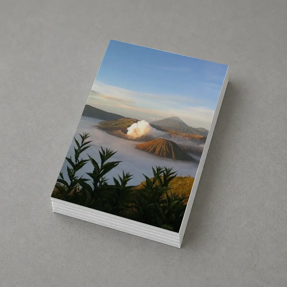 Mount Bromo Volcano Erupting Above Clouds Indonesia – Postcards