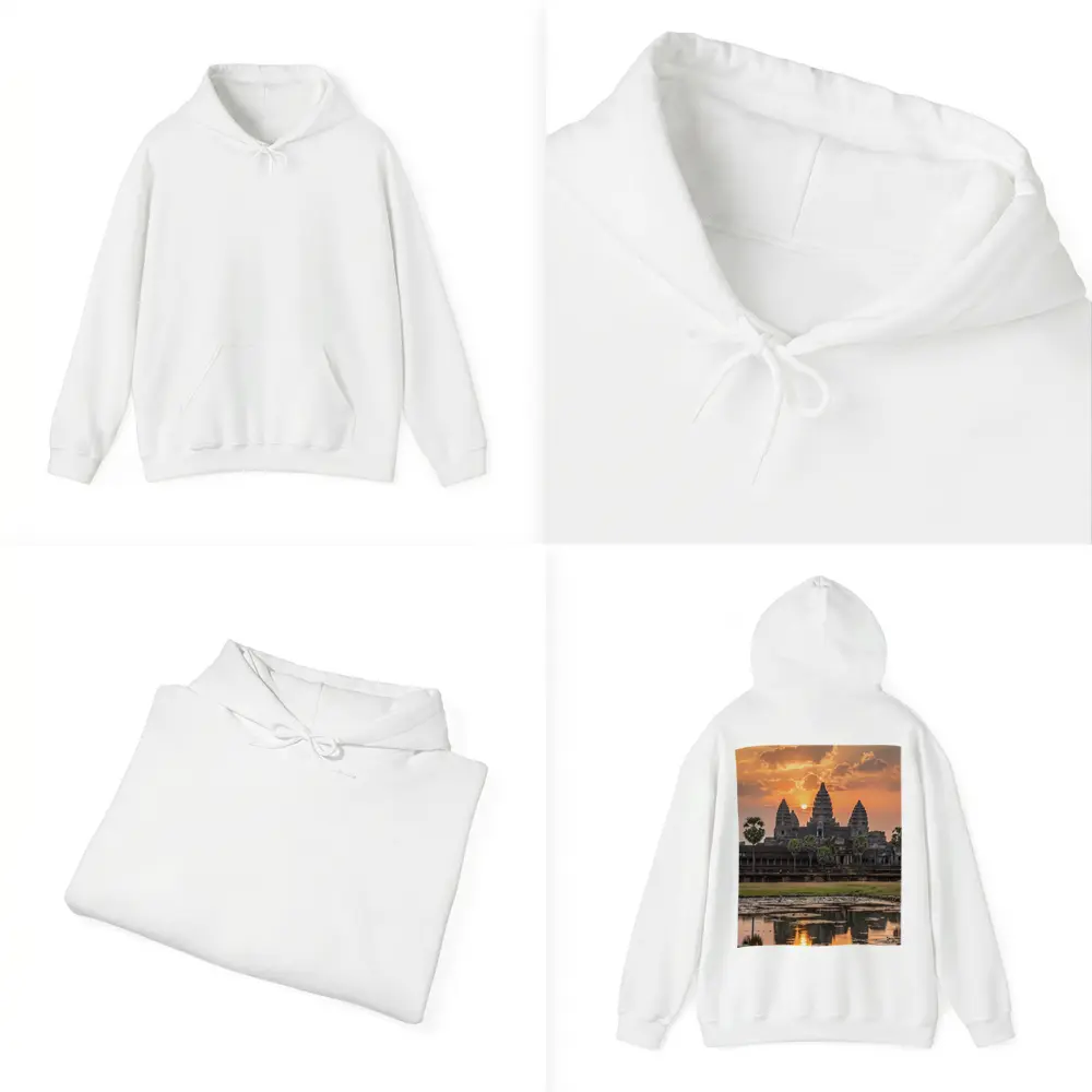 Angkor Wat Temple Sunset Reflection Cambodia – Hoodies