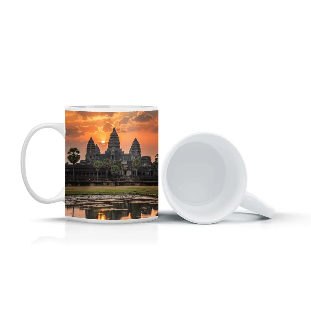 Angkor Wat Temple Sunset Reflection Cambodia – Mugs