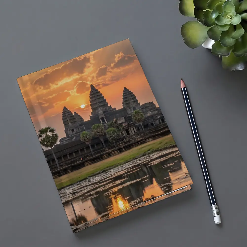 Angkor Wat Temple Sunset Reflection Cambodia – Notebooks