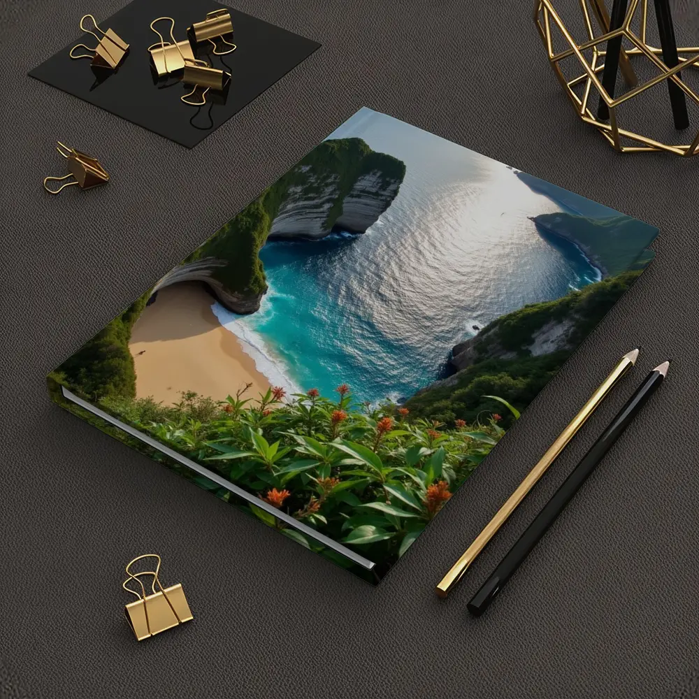 Tropical Cliffside Beach Turquoise Ocean View – Notebooks
