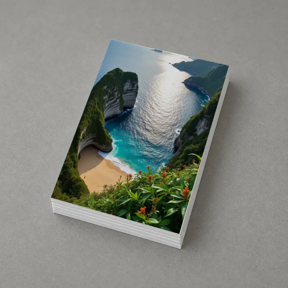 Tropical Cliffside Beach Turquoise Ocean View – Postcards