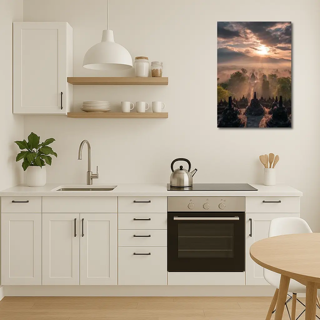 Borobudra Temple Sunrise Mist Indonesia – Wall Art