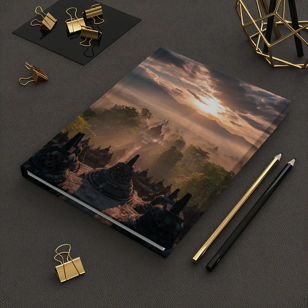 Borobudra Temple Sunrise Mist Indonesia – Notebooks