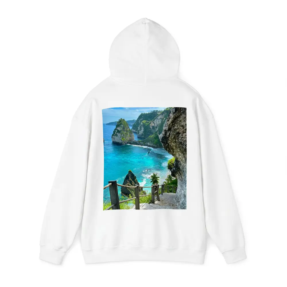 Tropical Cliffside Steps Leading To Ocean – Hoodies