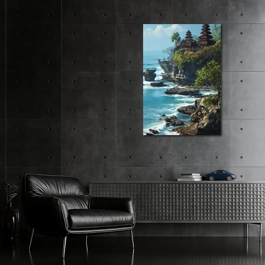 Tanah Lot Temple Bali Coastal Cliffside View – Wall Art
