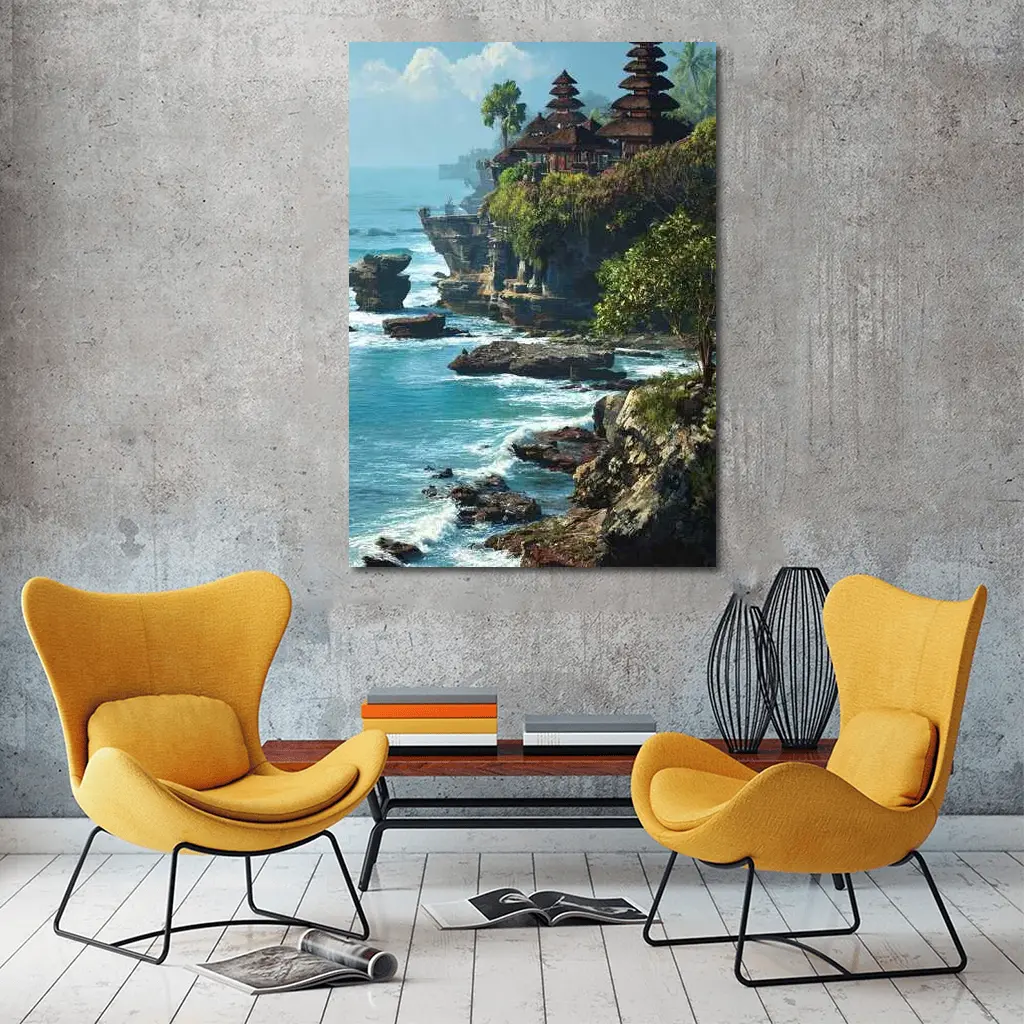 Tanah Lot Temple Bali Coastal Cliffside View – Wall Art