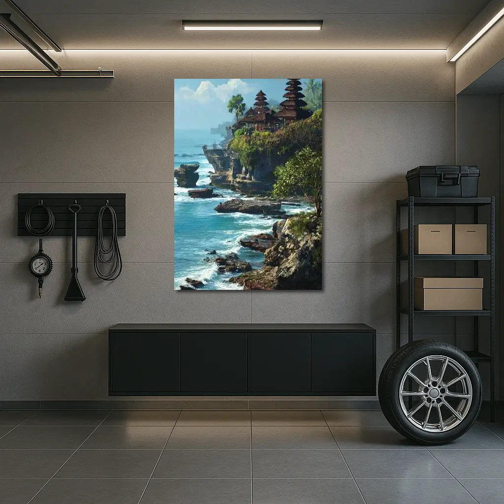 Tanah Lot Temple Bali Coastal Cliffside View – Wall Art