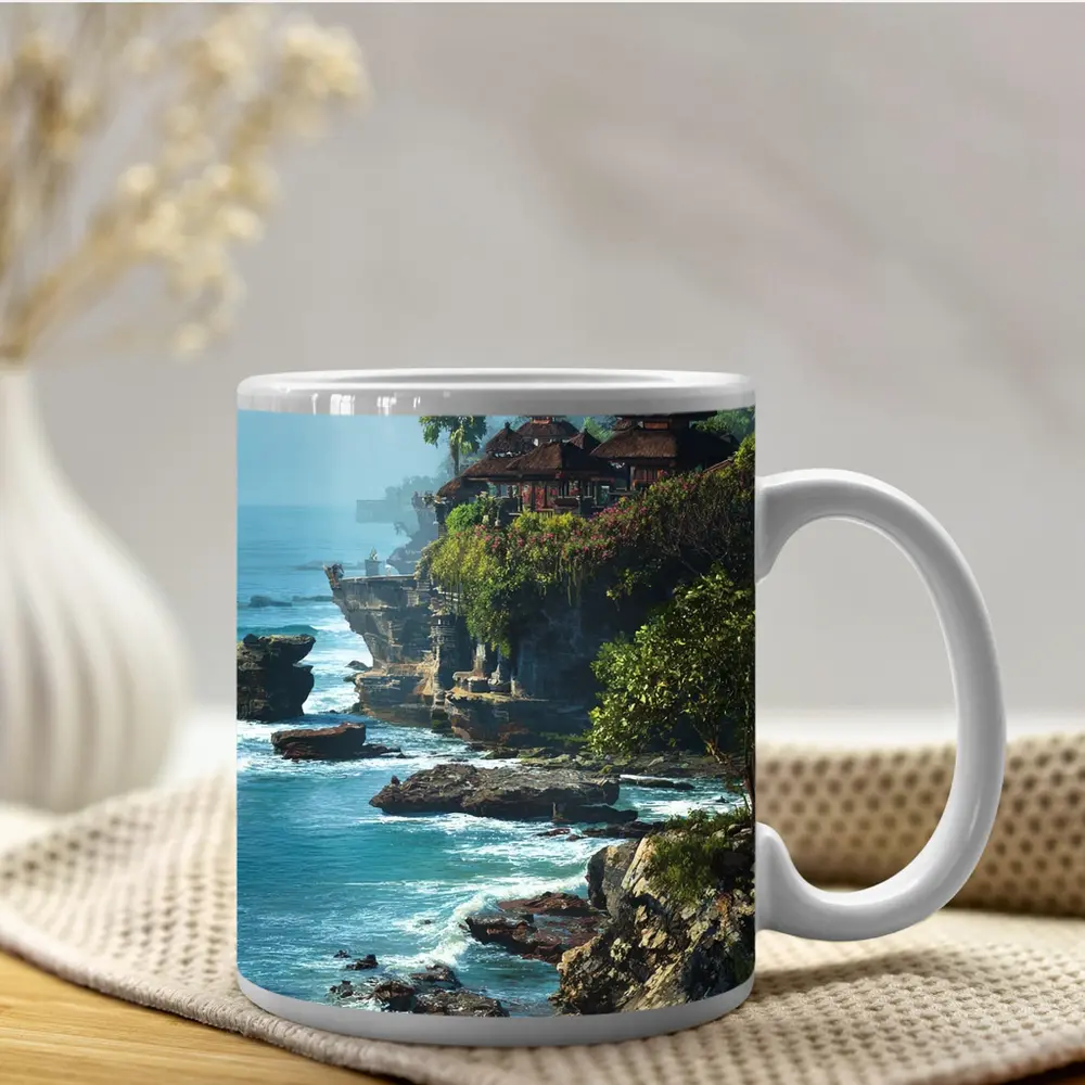 Tanah Lot Temple Bali Coastal Cliffside View – Mugs