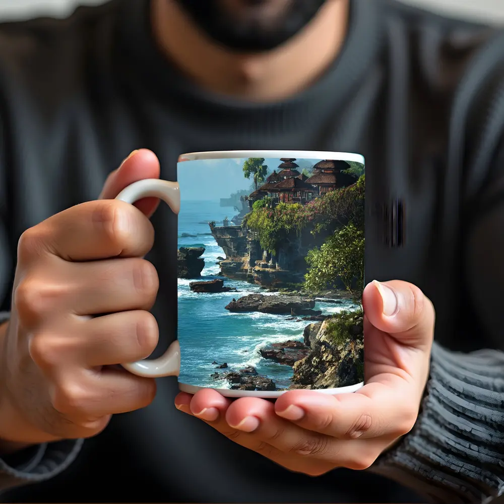 Tanah Lot Temple Bali Coastal Cliffside View – Mugs