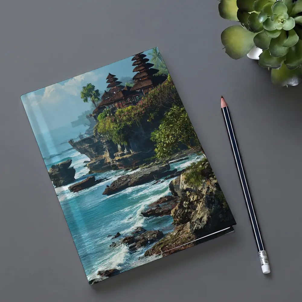 Tanah Lot Temple Bali Coastal Cliffside View – Notebooks