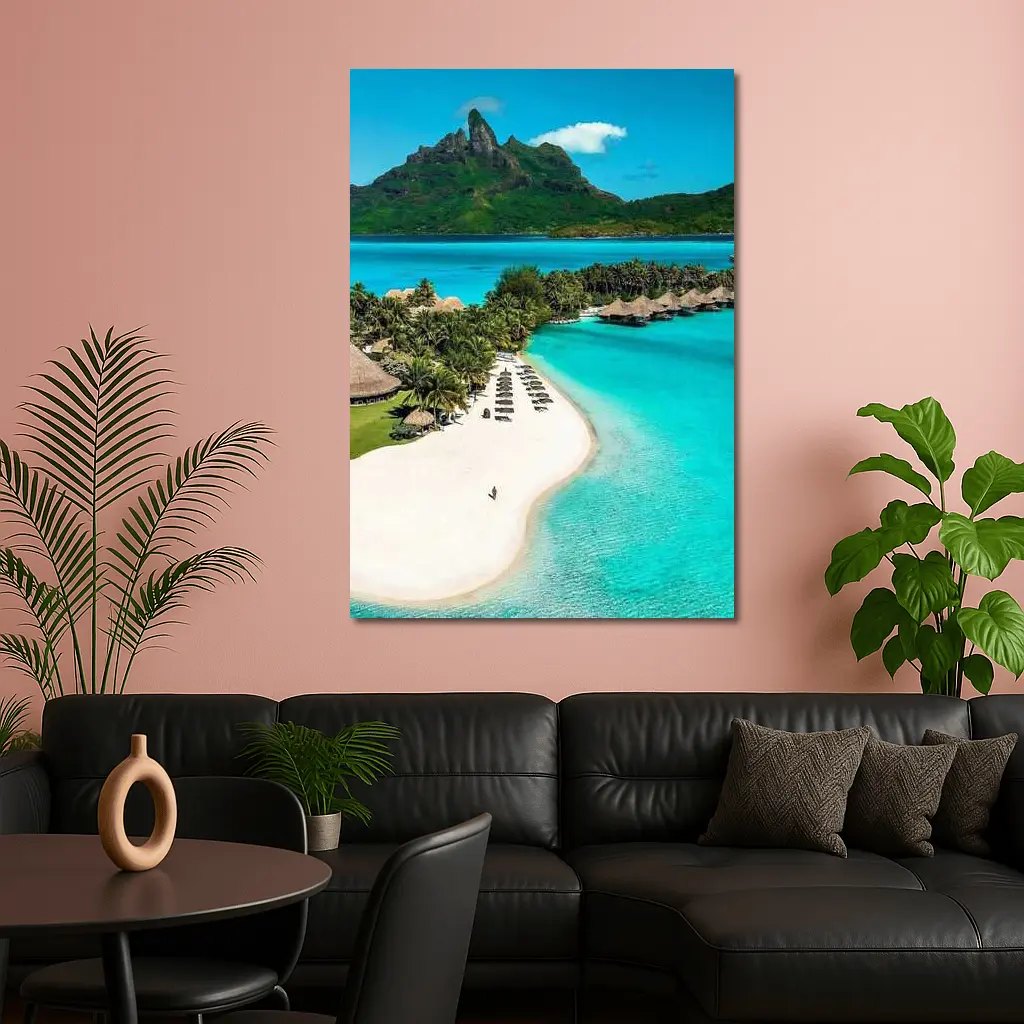 Bora Bora Tropical Beach Crystal Blue Lagoon – Wall Art