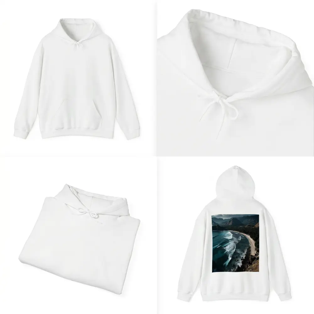 Tropical Beach Cove Aerial Cliffside View – Hoodies