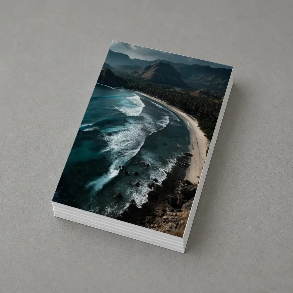 Tropical Beach Cove Aerial Cliffside View – Postcards