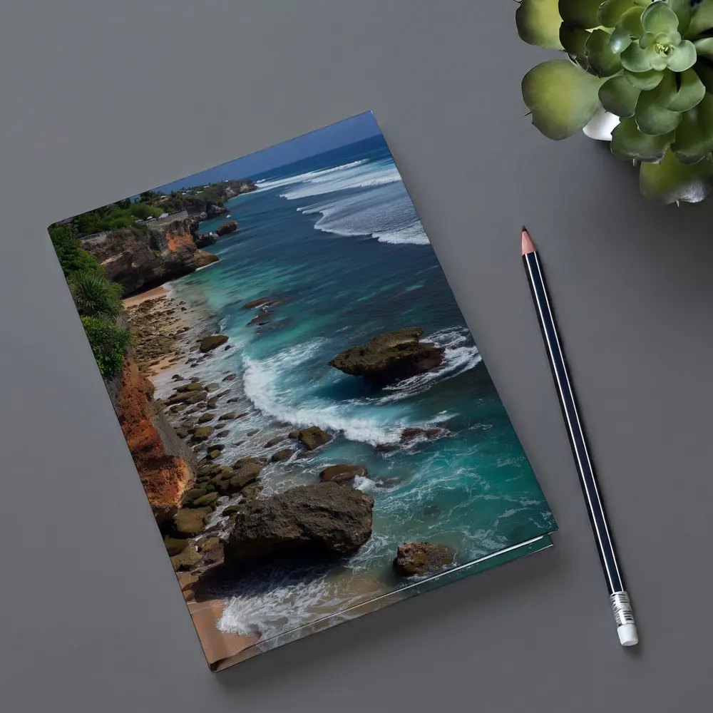 Bali Cliffside Turquoise Ocean Rocky Beach – Notebooks