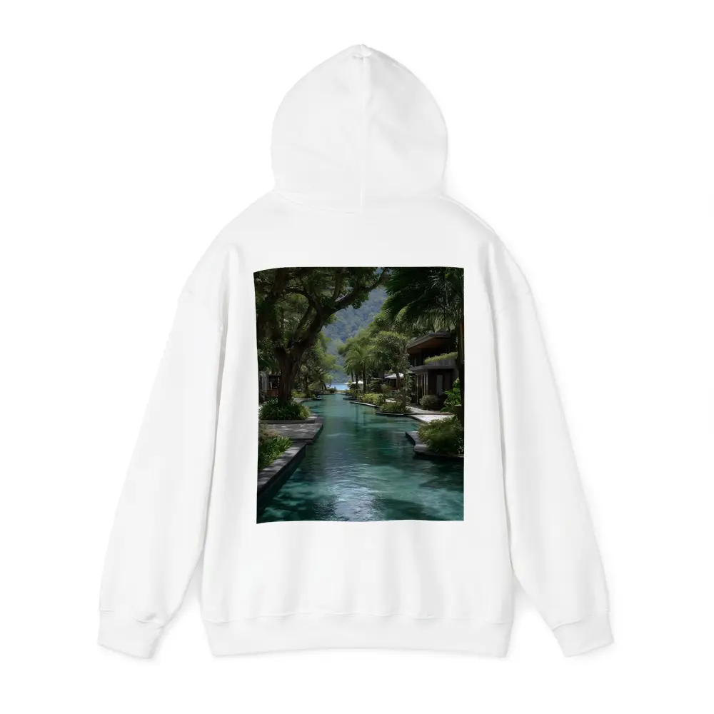 Tropical Resort Pool Surrounded By Lush Trees – Hoodies