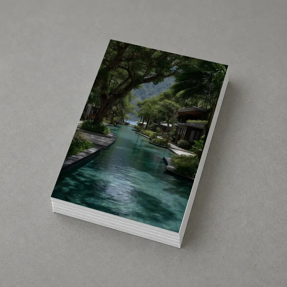 Tropical Resort Pool Surrounded By Lush Trees – Postcards