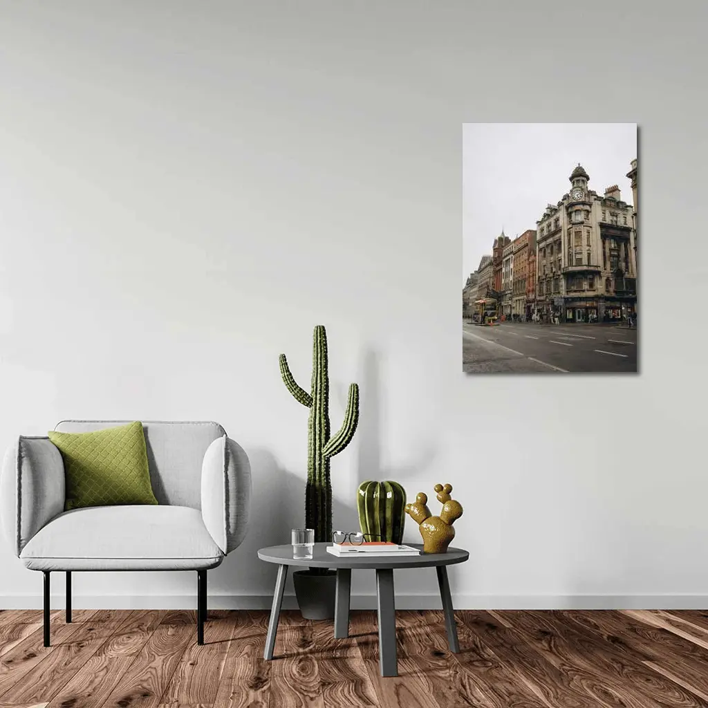 Dublin City Street Victorian Architecture Overcast – Wall Art