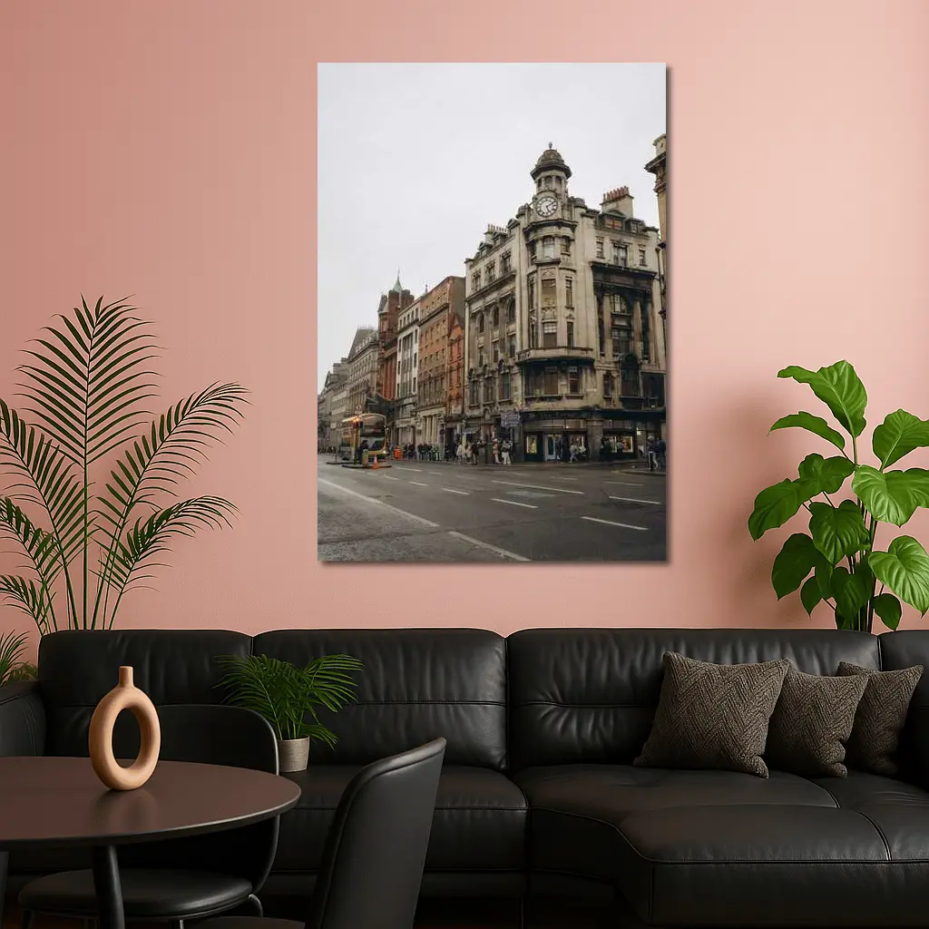 Dublin City Street Victorian Architecture Overcast – Wall Art