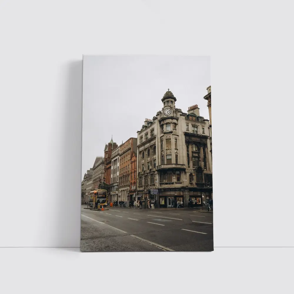 Dublin City Street Victorian Architecture Overcast – Wall Art